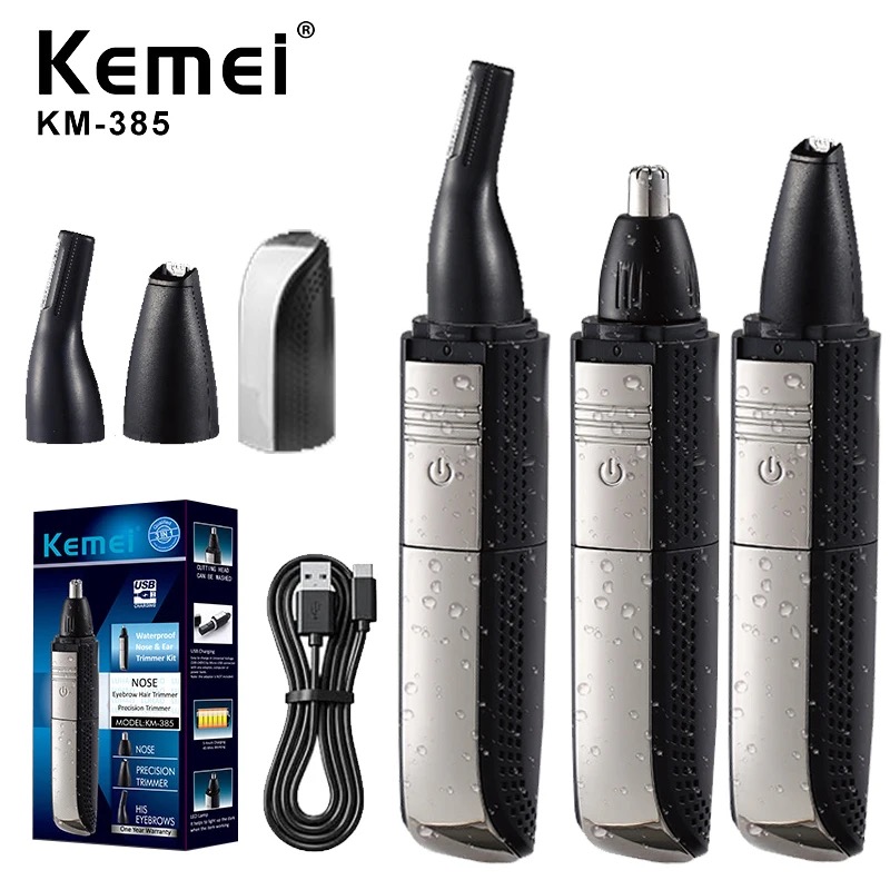 Beard Trimmer - Kemei 3 In 1 Waterproof Nose
