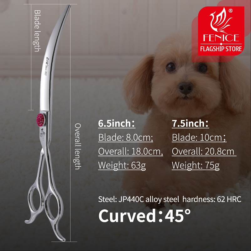 Fenice Pink Diamond Screw Pet  - đánh giá và giá Grooming Scissors