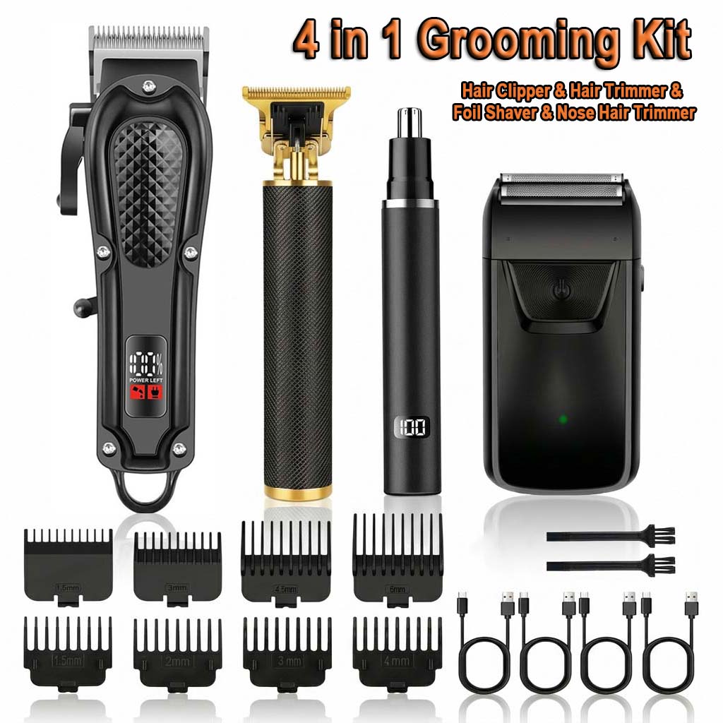 4 in 1 Men's Hair Clipper Set, - đánh giá và giá Grooming Kit