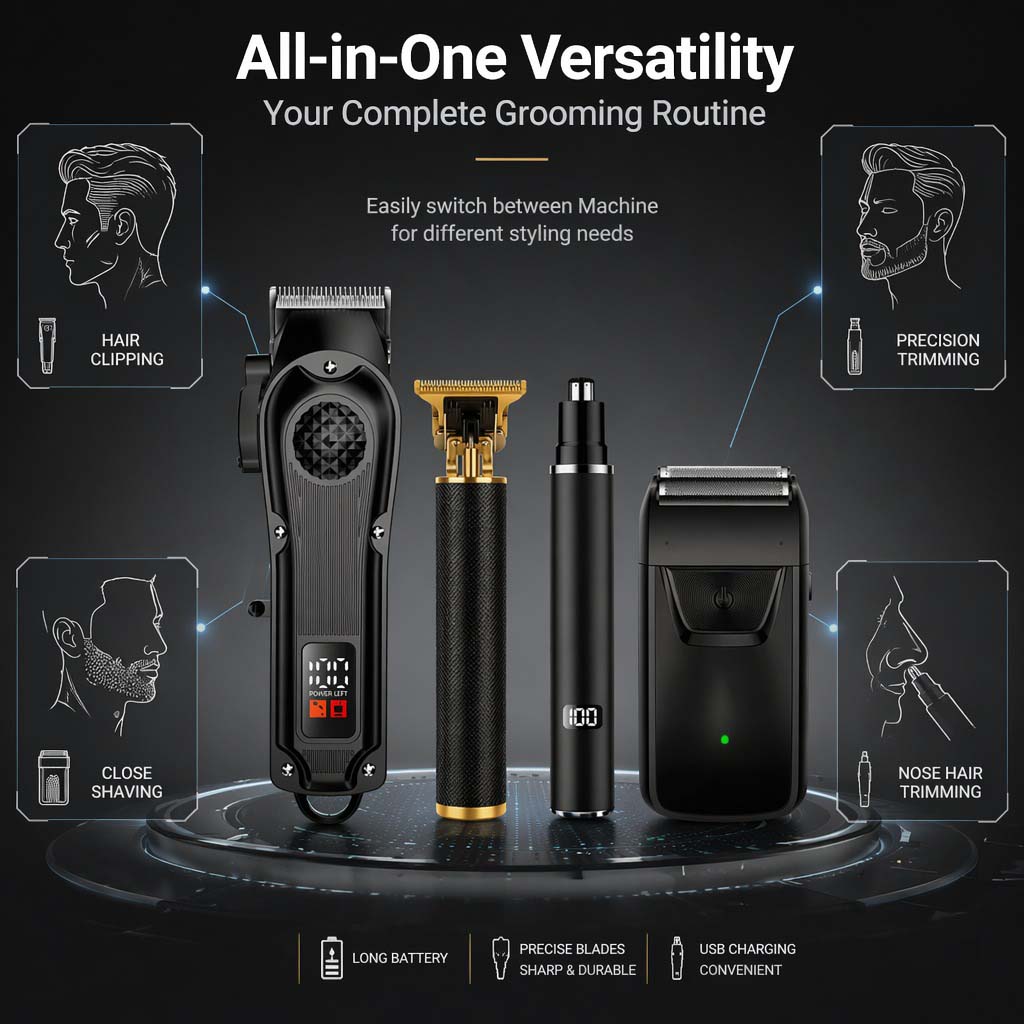 4-in-1 Men's Hair Clipper Set  - đánh giá và giá Electric Shaver Rotary