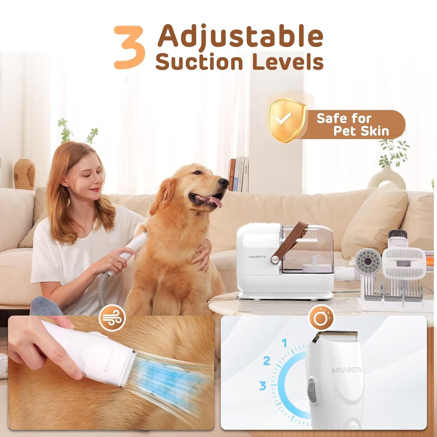 HEAPETS Dog Grooming Vacuum Ki - đánh giá và giá Grooming Kit